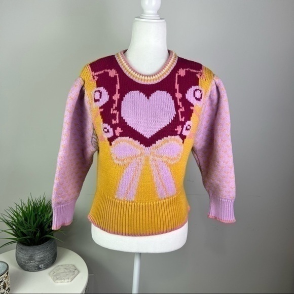 LOVESHACKFANCY Crochet-knit cotton-blend sweater FLAW - Picture 3 of 13